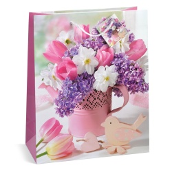 Sacosa Primavara, din hartie cu maner din snur, 26 x 32.5 x 12.7 cm (20 buc/display) - Img 2