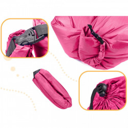 Saltea Autogonflabila "Lazy Bag" tip sezlong, 230 x 70cm, culoare Roz, pentru camping, plaja sau piscina - Img 2
