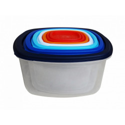Set 7 caserole patrate cu capace,plastic - Img 2