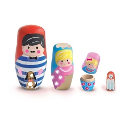Set copii de decorare papusi Matrioska cu vopsea si accesorii - Img 2