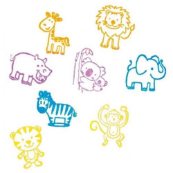 Set de 8 Stampile cu Animale, Tusiera Inclusa