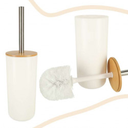Set Elegant pentru baie format din 6 piese, ABS + lemn, culoare alb/maro - Img 10
