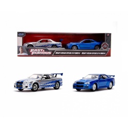 SET MASINUTE METALICE FAST & FURIOUS BRIAN&#39;S NISSAN SKYLINE GT-R(BNR34) SCARA 1 LA 32 - Img 1