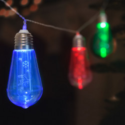 Șir de lumină cu LED - Bec - 10 LED-uri - 1,9 metri - culoare - 2 x AA - Img 1