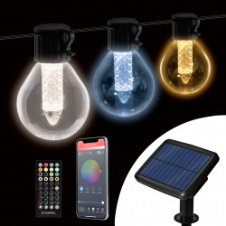 Șir de lumini solare inteligente - 15 LED-uri albe - temperatură de culoare reglabilă - 7,5 m - bluetooth - Img 1