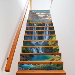 Sticker decorativ pentru scari interioare, print autoadeziv de inalta rezolutie, dimensine 200 x 124 cm, cod: AVX-STAIRS-13 - Img 1