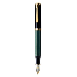 STILOU SOUVERAN M400 M PENITA AUR 14K+ACCESORII PLACATE AUR NEGRU/VERDE