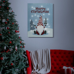 Tablou de Crăciun - LED - cu agățătoare, 2 baterii AA - 30 x 40 cm (58463) - Img 2