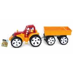 TRACTOR BAMS 3 CU REMORCA ROSU PORTOCALIU