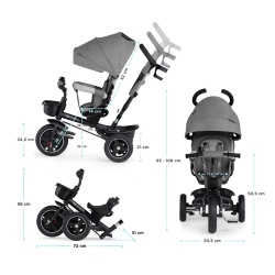 TRICICLETA KINDERKRAFT SPINSTEP, GREY - Img 4
