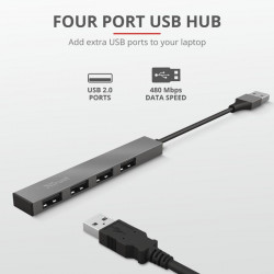 Trust Halyx Aluminium 4 Mini USB Hub - Img 3