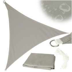 Umbrar de gradina triunghiular, impermeabil, culoare Gri, dimensiune 3 x 3 x 3 m - Img 2