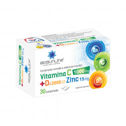 VITAMINA C 1000MG +D3 2000UI + ZINC 15MG 30CPR