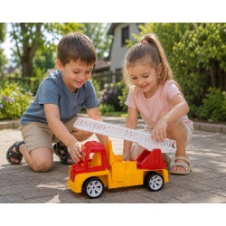 AUTOSPECIALA POMPIERI CU SCARA PORTOCALIU ROSU 46CM - Img 3