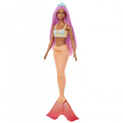 BARBIE DREAMTROPIA PAPUSA SIRENA CU PARUL ROZ SI COADA PORTOCALIE - Img 2