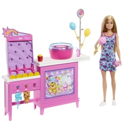 BARBIE MYSTERIES DETECTIVI PE PLAJA SET CABINA DE JOCURI SI PAPUSA BARBIE MALIBU CU ACCESORII - Img 2