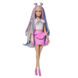 BARBIE SET PAPUSA BARBIE CU PAR STRALUCITOR CURCUBEU SI ACCESORII - Img 9