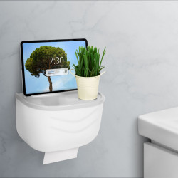 Bewello - Suport pentru hârtie igienică - alb - 210 x 135 x 135 mm - Img 2
