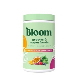 Bloom Greens & Superfoods, Amestec De Super-alimente Verzi Cu Aroma De Fructul Pasiunii Si Portocala, 141 G