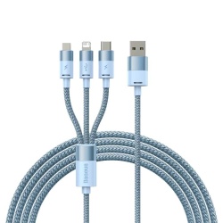 Cablu Baseus StarSpeed 1-3 1.2m, albstr
