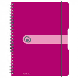 Caiet a4 80f spirala elastic perforat eotg coperta pp fucsia opac