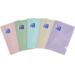 CAIET OXFORD TOUCH PASTEL, A5 96 FILE, HARTIE OPTIK 90G/MP, COPERTA PLASTIFIATA RIGIDA SOFT TOUCH, PEFC, MARGINI LINIATE, PATRATELE, DIVERSE CULORI PASTEL