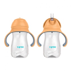 Cana cu pai tritan, orange, 300ml,U-Grow - Img 3