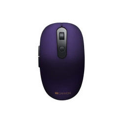 CANYON MW-9 2 in 1 Wireless optical mouse with 6 buttons, DPI 800/1000/1200/1500, 2 mode(BT/ 2.4GHz), Battery AA*1pcs, Violet, silent switch for right/left keys, 65.4*112.25*32.3mm, 0.092kg