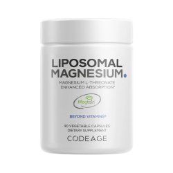 Codeage Liposomal Magnesium L-threonate, Magneziu L-treonat Liposomal Cu Fosfolipide - Formula Avansata Pentru Absorbtie Superioara, 90 Cps