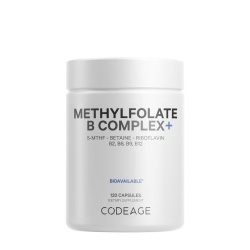 Codeage Methylfolate B Complex, Forma Bioactiva B Complex Pentru Energie, Metabolism Si Sanatate Celulara, 120 Cps