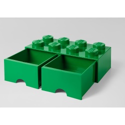 Cutie depozitare LEGO 2x4 cu sertare, verde - Img 2