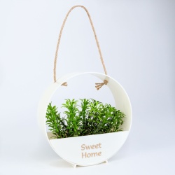 Decor de perete - cu plantă artificială - suspendabil - 19 x 19 cm - 2 tipuri - Img 3