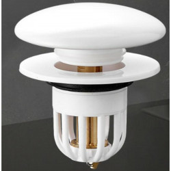 Dop scurgere chiuveta, universal, deschidere cu click, material oțel, diametru exterior 66 mm, culoare Alba - Img 4