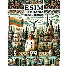 eSIM Lithuania, 20GB, 30 Days, Standard