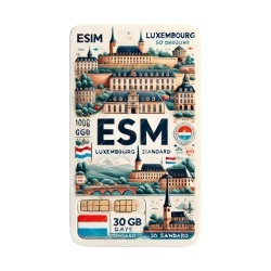 eSIM Luxembourg, 100GB, 30 Days, Standard