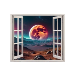 Folie imprimata color pentru decor perete locuinta, dimensiune 125 x 110cm, model: VIEW TO HAVEN 33 - Img 2