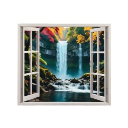 Folie imprimata color pentru decor perete locuinta, dimensiune 125 x 110cm, model: VIEW TO HAVEN 38 - Img 2