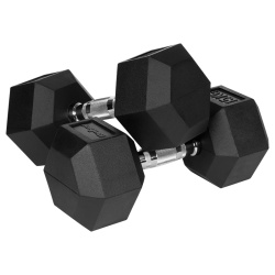 GANTERE DUMBBELL HEX FONTA CAUCIUCATA 2X15KG REBEL ACTI - Img 3