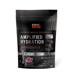 Gnc Amp Amplified Hydration, Electroliti Cu Aroma De Acai, Afine Si Rodie, 20 De Plicuri, 152 G