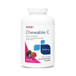 Gnc Chewable C 500 Mg, Vitamina C Masticabila, Aroma De Mix De Fructe 180 Tb