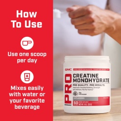 Gnc Pro Performance Creatine Monohydrate, Creatina Monohidrata Fara Aroma Pentru Sustinerea Musculaturii Si A Functiei Cognitive, 255 G - Img 5