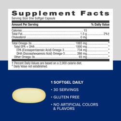 Gnc Triple Strength Fish Oil, Ulei De Peste, 1000 Mg Omega-3 Epa Si Dha, 30 Cps - Img 7