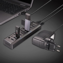 Hub Lindy 10 Port USB 3.0 buton On/Off - Img 9