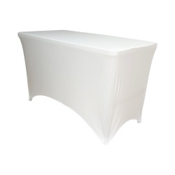 Husa pentru masa dreptunghiulara, culoare alba, elastica, dimensiune 152 x 70 x 74cm - Img 3