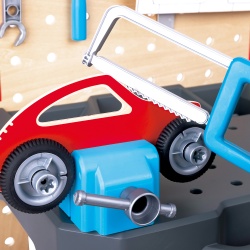 Jucarie din lemn - Banc de lucru pentru service si reparatii auto (71 piese) - Img 6