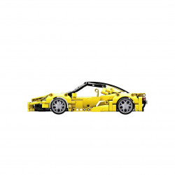 Jucarie tip lego tehnic de constructie masina sport galbena (414 piese) - Img 6