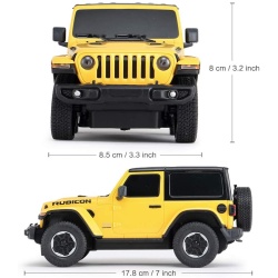 MASINA CU TELECOMANDA JEEP WRANGLER RUBICON GALBEN CU SCARA 1 LA 24 - Img 4