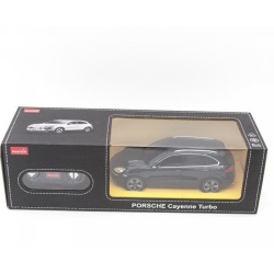 MASINA CU TELECOMANDA PORSCHE CAYENNE TURBO NEGRU CU SCARA 1 LA 24 - Img 1