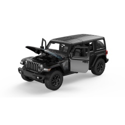 MASINUTA METALICA JEEP WRANGLER RUBICON 4XE NEGRU SCARA 1 LA 24 - Img 2