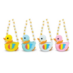 Mini geanta Ducky din silicon, cu fermoar si curea de umar reglabila - 15 x 17 x 2.5 cm (8 buc/display) - Img 2